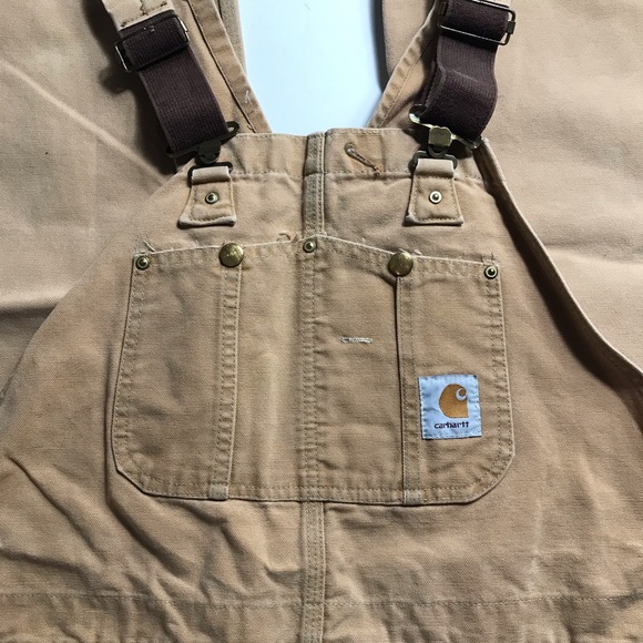 Vintage 90s Carhartt Double Knee Overalls Bib Work Dungaree Size 44 44x30 - Picture 6 of 11